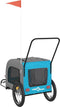 vidaXL - Hondenfietstrailer - oxford - stof - en - ijzer - blauw - en - grijs