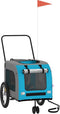 vidaXL - Hondenfietstrailer - oxford - stof - en - ijzer - blauw - en - grijs