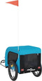 vidaXL - Hondenfietstrailer - oxford - stof - en - ijzer - blauw - en - zwart