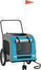 vidaXL - Hondenfietstrailer - oxford - stof - en - ijzer - blauw - en - grijs