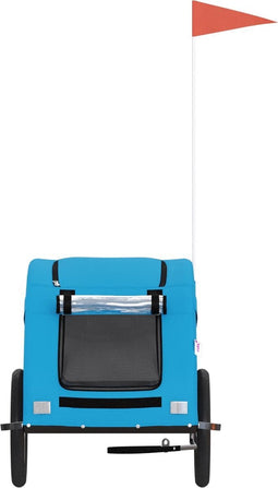 vidaXL - Hondenfietstrailer - oxford - stof - en - ijzer - blauw