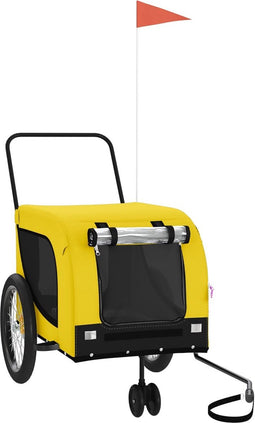vidaXL - Hondenfietstrailer - oxford - stof - en - ijzer - geel - en - zwart
