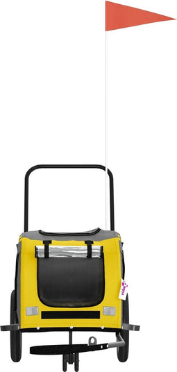 vidaXL - Hondenfietstrailer - oxford - stof - en - ijzer - geel - en - zwart