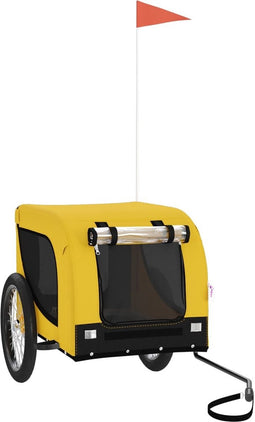 vidaXL - Hondenfietstrailer - oxford - stof - en - ijzer - geel - en - zwart