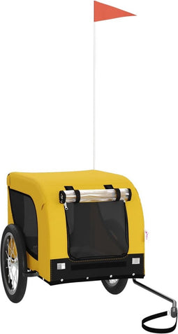 vidaXL - Hondenfietstrailer - oxford - stof - en - ijzer - geel - en - zwart