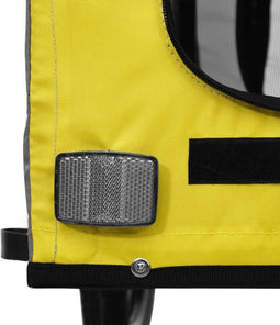 vidaXL - Hondenfietstrailer - oxford - stof - en - ijzer - geel - en - grijs