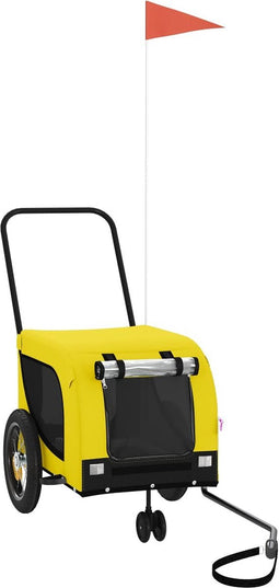 vidaXL - Hondenfietstrailer - oxford - stof - en - ijzer - geel - en - zwart