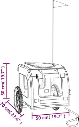 vidaXL - Hondenfietstrailer - oxford - stof - en - ijzer - geel - en - grijs