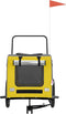 vidaXL - Hondenfietstrailer - oxford - stof - en - ijzer - geel - en - grijs