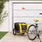 vidaXL - Hondenfietstrailer - oxford - stof - en - ijzer - geel - en - grijs