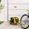 vidaXL - Hondenfietstrailer - oxford - stof - en - ijzer - geel - en - grijs