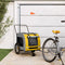 vidaXL - Hondenfietstrailer - oxford - stof - en - ijzer - geel - en - grijs