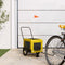 vidaXL - Hondenfietstrailer - oxford - stof - en - ijzer - geel - en - zwart