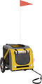 vidaXL - Hondenfietstrailer - oxford - stof - en - ijzer - geel - en - grijs
