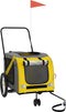 vidaXL - Hondenfietstrailer - oxford - stof - en - ijzer - geel - en - grijs