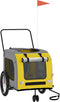 vidaXL - Hondenfietstrailer - oxford - stof - en - ijzer - geel - en - grijs