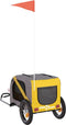 vidaXL - Hondenfietstrailer - oxford - stof - en - ijzer - geel - en - grijs