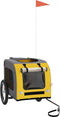 vidaXL - Hondenfietstrailer - oxford - stof - en - ijzer - geel - en - grijs