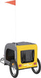 vidaXL - Hondenfietstrailer - oxford - stof - en - ijzer - geel - en - grijs