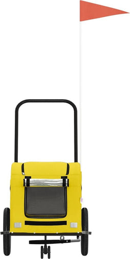 vidaXL - Hondenfietstrailer - oxford - stof - en - ijzer - geel