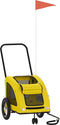 vidaXL - Hondenfietstrailer - oxford - stof - en - ijzer - geel
