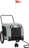 vidaXL - Hondenfietstrailer - oxford - stof - en - ijzer - grijs - en - zwart