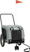 vidaXL - Hondenfietstrailer - oxford - stof - en - ijzer - grijs - en - zwart