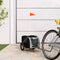 vidaXL - Hondenfietstrailer - oxford - stof - en - ijzer - grijs - en - zwart