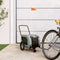 vidaXL - Hondenfietstrailer - oxford - stof - en - ijzer - grijs - en - zwart