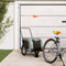 vidaXL - Hondenfietstrailer - oxford - stof - en - ijzer - grijs - en - zwart