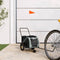 vidaXL - Hondenfietstrailer - oxford - stof - en - ijzer - grijs - en - zwart