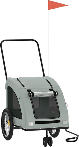 vidaXL - Hondenfietstrailer - oxford - stof - en - ijzer - grijs