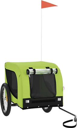 vidaXL - Hondenfietstrailer - oxford - stof - en - ijzer - groen - en - zwart