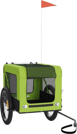 vidaXL - Hondenfietstrailer - oxford - stof - en - ijzer - groen - en - zwart