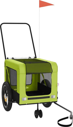 vidaXL - Hondenfietstrailer - oxford - stof - en - ijzer - groen - en - zwart