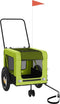 vidaXL - Hondenfietstrailer - oxford - stof - en - ijzer - groen - en - zwart
