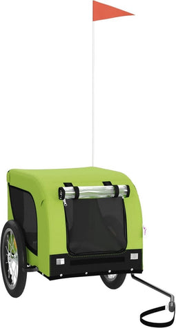 vidaXL - Hondenfietstrailer - oxford - stof - en - ijzer - groen - en - zwart