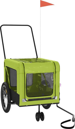 vidaXL - Hondenfietstrailer - oxford - stof - en - ijzer - groen - en - zwart