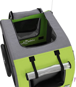 vidaXL - Hondenfietstrailer - oxford - stof - en - ijzer - groen - en - grijs