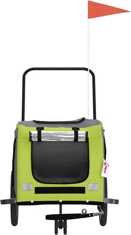 vidaXL - Hondenfietstrailer - oxford - stof - en - ijzer - groen - en - grijs