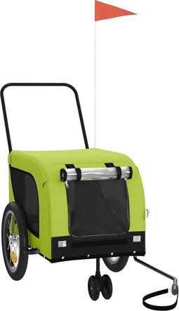 vidaXL - Hondenfietstrailer - oxford - stof - en - ijzer - groen - en - zwart