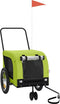 vidaXL - Hondenfietstrailer - oxford - stof - en - ijzer - groen - en - zwart