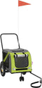 vidaXL - Hondenfietstrailer - oxford - stof - en - ijzer - groen - en - zwart