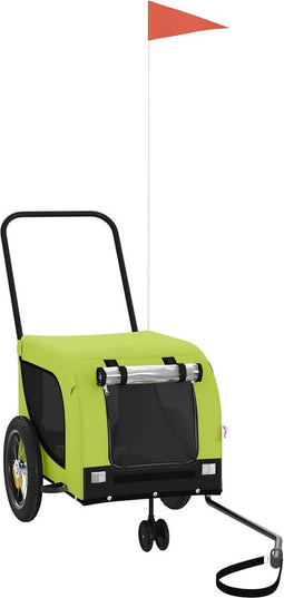 vidaXL - Hondenfietstrailer - oxford - stof - en - ijzer - groen - en - zwart