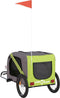 vidaXL - Hondenfietstrailer - oxford - stof - en - ijzer - groen - en - grijs