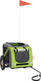 vidaXL - Hondenfietstrailer - oxford - stof - en - ijzer - groen - en - grijs