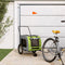 vidaXL - Hondenfietstrailer - oxford - stof - en - ijzer - groen - en - grijs