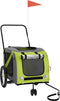 vidaXL - Hondenfietstrailer - oxford - stof - en - ijzer - groen - en - grijs
