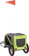 vidaXL - Hondenfietstrailer - oxford - stof - en - ijzer - groen - en - grijs