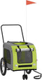 vidaXL - Hondenfietstrailer - oxford - stof - en - ijzer - groen - en - grijs